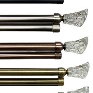 Κουρτινόξυλο Φ28mm Δυπλό 120-210cm - SJSB ΜΑΥΡΟ