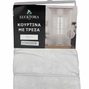 6077-12 Λευκό- Με Τρέσα-270X280CM