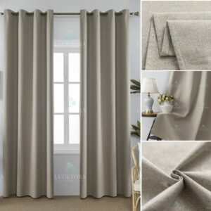 AD6010-5 Μπεζ- 100%BLACKOUT – Με Κρίκο -140X265CM