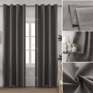 AD6010-6 Mπεζ|Καφέ- 100%BLACKOUT – Με Κρίκο -140X265CM