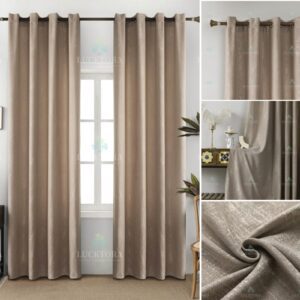 AD6015-4 Μπέζ Καφέ- Με Κρίκο -140X270CM