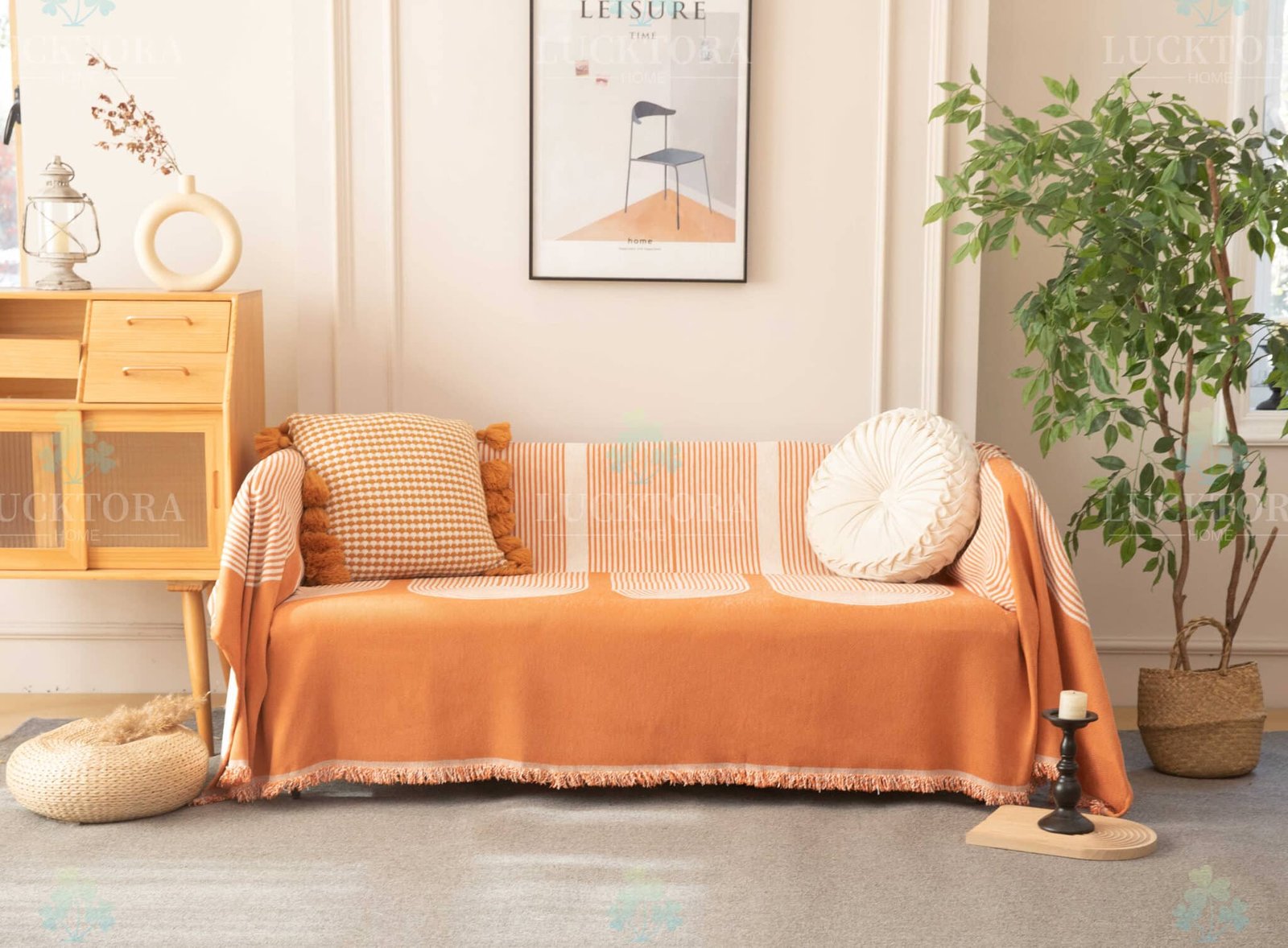 C6-ΡΙΧΤΑΡΙ CHENILLE-180X180CM -3 ΠΟΡΤΟΚΑΛΗ