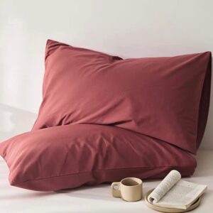 Μαξιλαροθήκες ύπνου Ζευγάρι-52x72+15CM-Μπορντό
