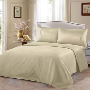 Σεντόνια Σετ Μονόχρωμα - Μπέζ ΥΠΕΡΔΙΠΛΟ-220x240CM