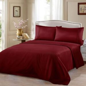 Σεντόνια Σετ Μονόχρωμα - Μπορντό ΥΠΕΡΔΙΠΛΟ-220x240CM