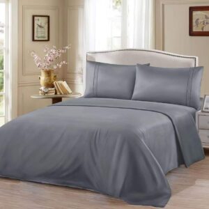 Σεντόνια Σετ Μονόχρωμα - Γκρί Σκούρο ΥΠΕΡΔΙΠΛΟ-220x240CM