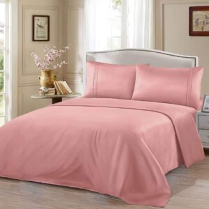 Σεντόνια Σετ Μονόχρωμα - Ροζ ΥΠΕΡΔΙΠΛΟ-220x240CM