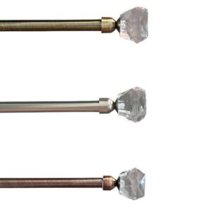 Κουρτινόξυλο Φ19mm Μονό 120-210cm - ZSQ ΜΑΥΡΟ