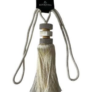 Δέστρα Κουρτίνας Με Φούντα Και Στράς SSCSZ-Εκρού