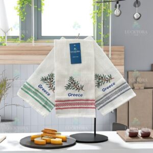 Ποτηρόπανα Κουζίνας - Ελιά- 40Χ60CM ΜΠΛΕ