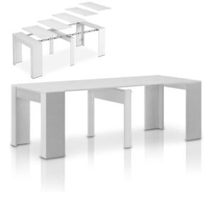 Μοντέρνο Λευκό Ξύλινο Τραπέζι Τραπεζαρίας – Επεκτεινόμενο & Ανθεκτικό