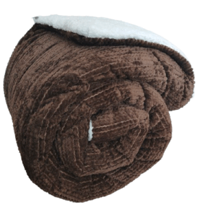 Κουβερτοπάπλωμα “Café Royale” – Πολυτελής Σκούρα Καφέ Λωρίδα Ζακάρ, Ζεστό & Απαλό