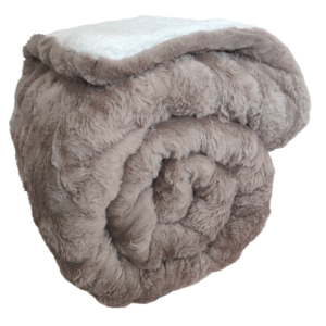 Κουβερτοπάπλωμα “Lunara Beige” – Premium Velvet Feel με Γούνα Κουνελιού & Προβατάκι