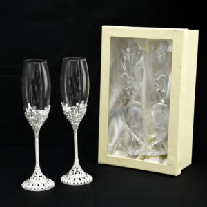 Σετ «Bubble Love» 2 Ποτήρια Σαμπάνιας Γάμου – Κρυστάλλινο Γυαλί 150ml