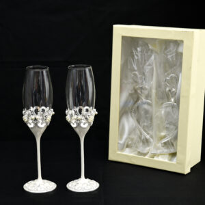 Σετ «Twinkle Toast» 2 Ποτήρια Σαμπάνιας Γάμου – Κρυστάλλινο Γυαλί 150ml