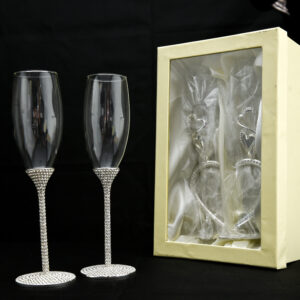 Σετ «Pure Bliss» 2 Ποτήρια Σαμπάνιας Γάμου – Κρυστάλλινο Γυαλί 150ml