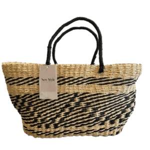 Χειροποίητη Ψάθινη Τσάντα Καλάθι – Ιδανική για Παραλία & Βόλτα στην Πόλη